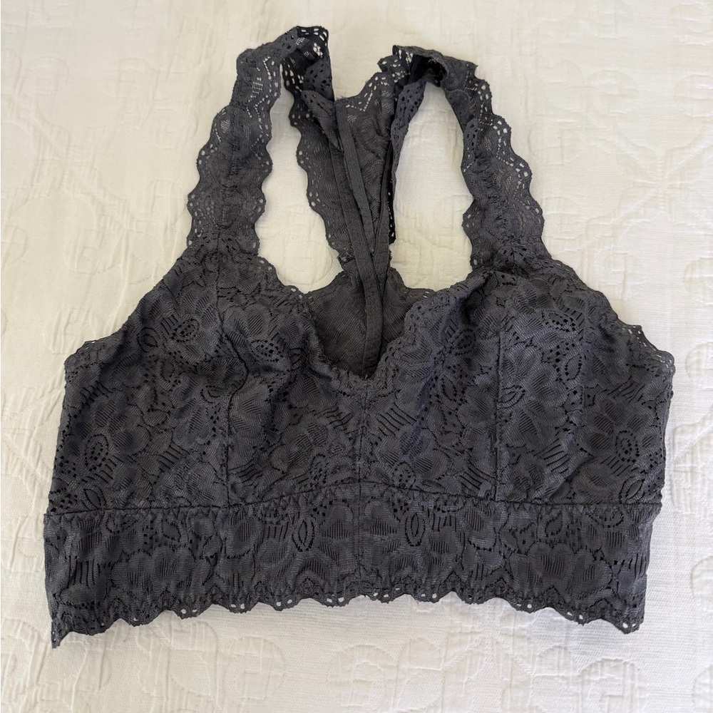 Felina Lace Halter Bandeau - Charcoal